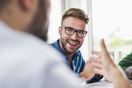 Confident young professional in a meeting